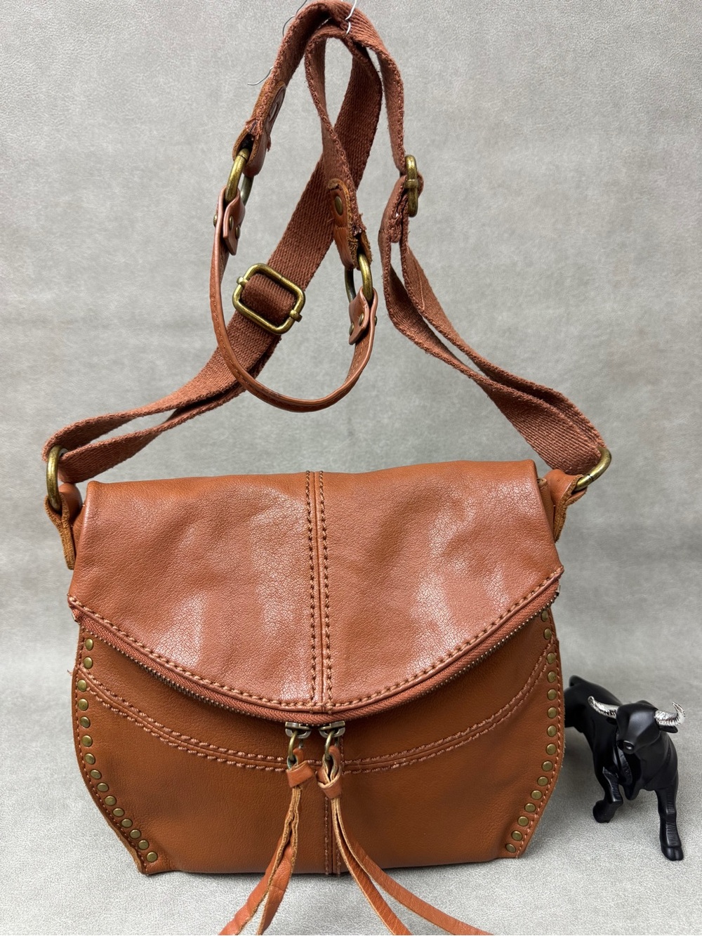 The Sak Cognac Brown Leather Crossbody Bag